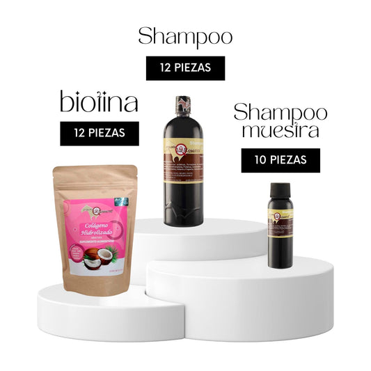 12 pz shampoo + 12 pz biotina + 10 pz shampoo mini